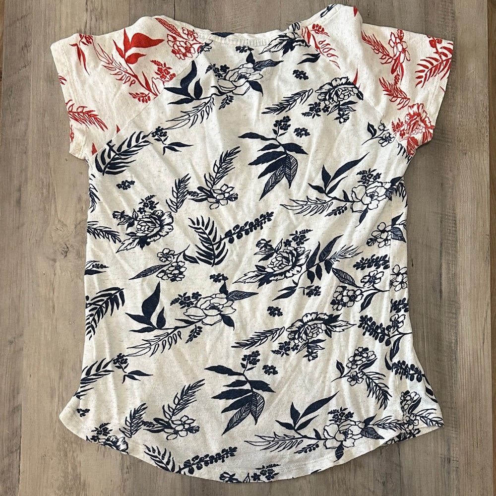 Lucky Brand two tone floral tee xs - Picture 3 of 6